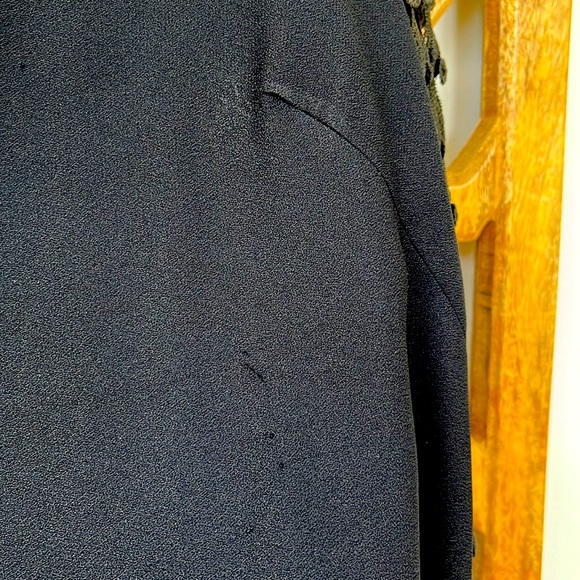 Vintage 1960’s Black Crepe W/ Crocheted Sleeves Cocktail Dress Size Small - Picture 11 of 17